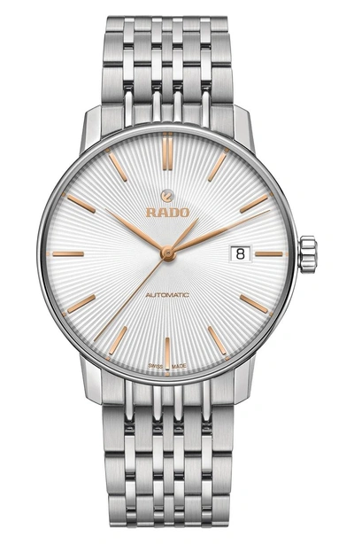 Shop Rado Coupole Classic Automatic Bracelet Watch, 37.7mm In Silver/ Gold