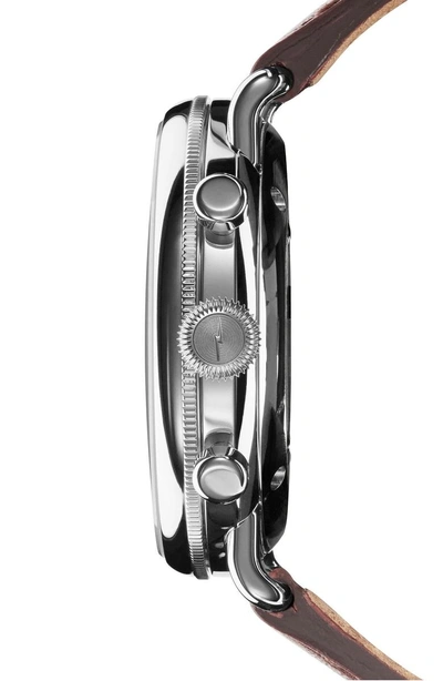 Shop Shinola The Canfield Chrono Leather Strap Watch, 43mm In Dark Cognac/ Black/ Silver