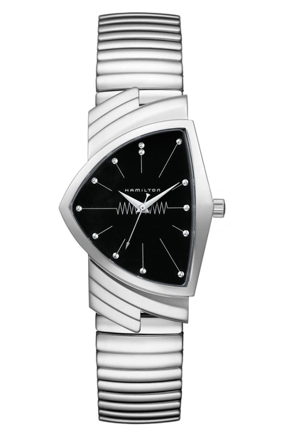 Shop Hamilton Ventura Bracelet Watch, 32mm X 50mm In Silver/ Black/ Silver