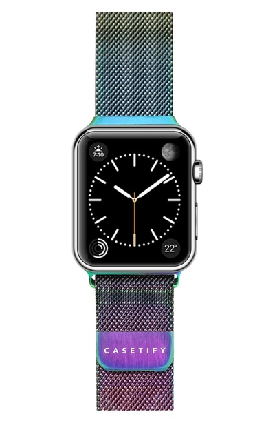 Shop Casetify Stainless Steel Mesh Apple Watch Strap In Iridescent