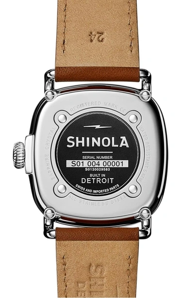 Shop Shinola Guardian Leather Strap Watch, 41mm In Tan/ Grey