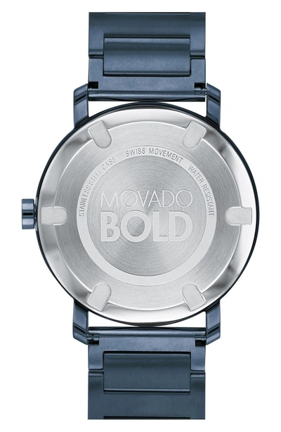 Shop Movado Bold Evolution Bracelet Watch, 40mm In Blue