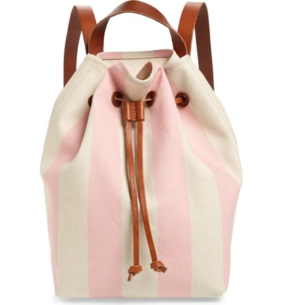 Shop Madewell Somerset Canvas Backpack - Pink In Petal Pink Stripe