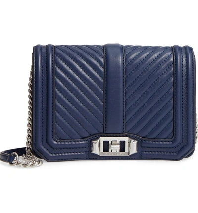 Shop Rebecca Minkoff Small Love Leather Crossbody Bag - Blue In True Navy