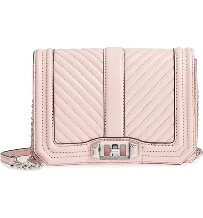 Shop Rebecca Minkoff Small Love Leather Crossbody Bag - Pink In Peony