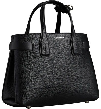 Shop Burberry Small Banner Tote - Black