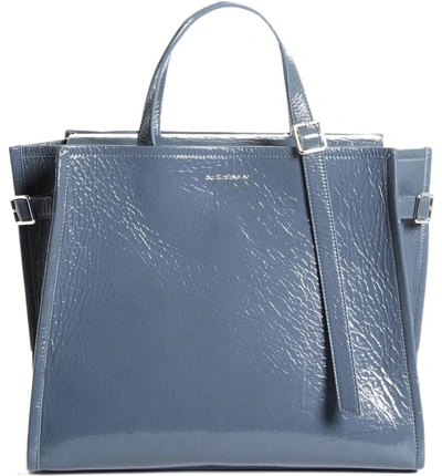 Shop Calvin Klein 205w39nyc Calvin Klein 209w39nyc East/west Leather Tote - Grey In Grey Blue