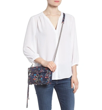 Shop Rebecca Minkoff Mini Mac Convertible Crossbody Bag - Blue In Floral Blue