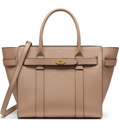 Shop Mulberry Small Zip Bayswater Classic Leather Tote - Pink In Rosewater