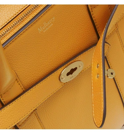 Shop Mulberry Small Zip Bayswater Classic Leather Tote - Yellow In Deep Amber