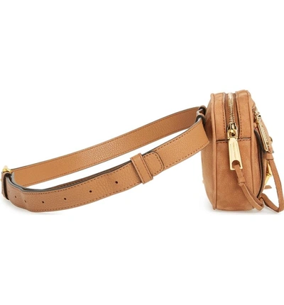 Shop Rebecca Minkoff Blythe Leather Belt Bag - Brown In Almond