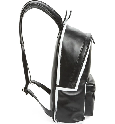 Shop Givenchy Graffiti Calfskin Leather Backpack - Black In Black/ White