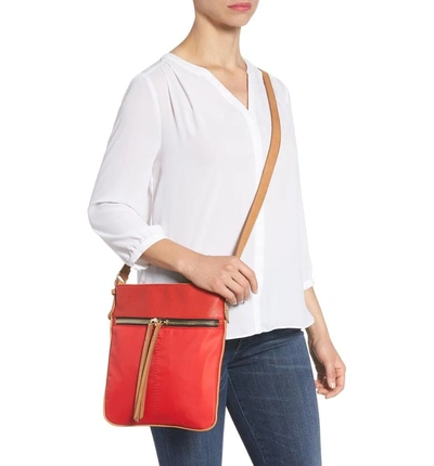 Shop Sondra Roberts Nylon & Faux Leather Crossbody Bag - Red