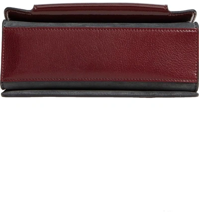 Shop Givenchy Gv3 Deerskin Leather Shoulder Bag - Burgundy In Aubergine/ Graphite