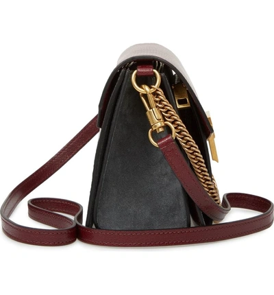 Shop Givenchy Gv3 Deerskin Leather Shoulder Bag - Burgundy In Aubergine/ Graphite