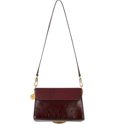 Shop Givenchy Gv3 Deerskin Leather Shoulder Bag - Burgundy In Aubergine/ Graphite