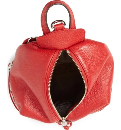 Shop Rebecca Minkoff Mini Julian Nubuck Leather Convertible Backpack - Red In Scarlet