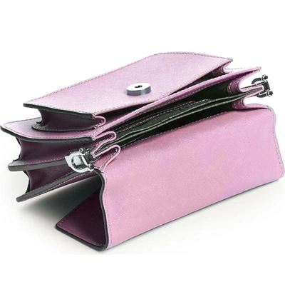 Shop Botkier Mini Cobble Hill Calfskin Leather Crossbody Bag - Purple In Lilac