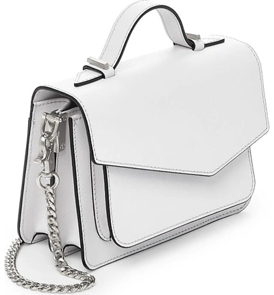 Shop Botkier Mini Cobble Hill Calfskin Leather Crossbody Bag - White In Chalk