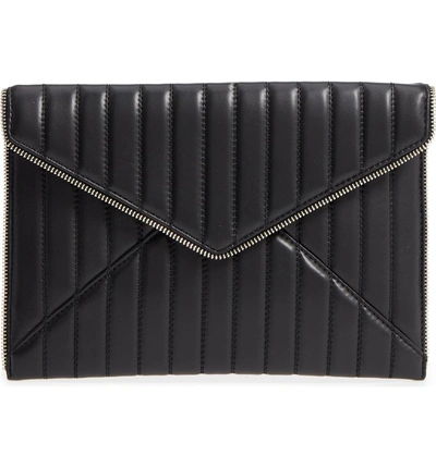 Shop Rebecca Minkoff Leo Quilted Leather Clutch - Black