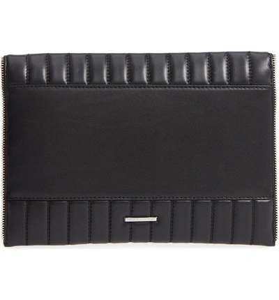 Shop Rebecca Minkoff Leo Quilted Leather Clutch - Black