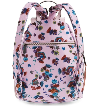 Shop Rebecca Minkoff Julian Nylon Backpack - Pink In Floral Pink