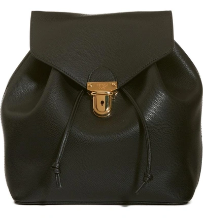 Shop Fendi Cruise Calfskin Leather Backpack - Black In Nero/ Oro Soft