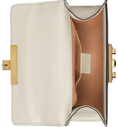 Shop Gucci Small Padlock Gg Supreme Wave Shoulder Bag With Genuine Snakeskin Trim - White In White/ Roccia/ Beige Ebony