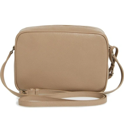 Shop Saint Laurent Small Mono Leather Camera Bag - Beige In Light Taupe