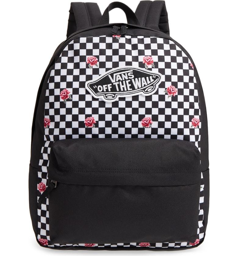 vans checkered rose backpack