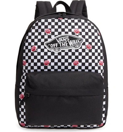 wijsheid Van toepassing welzijn Vans Realm Backpack - Black In Rose Checkerboard | ModeSens