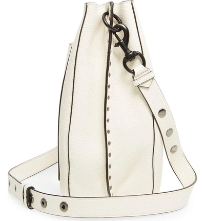 Shop Rebecca Minkoff Darren Deerskin Leather Shoulder Bag - White In Antique White