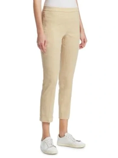Shop Theory Women's Pleated Linen Pants In Pink Ballet
