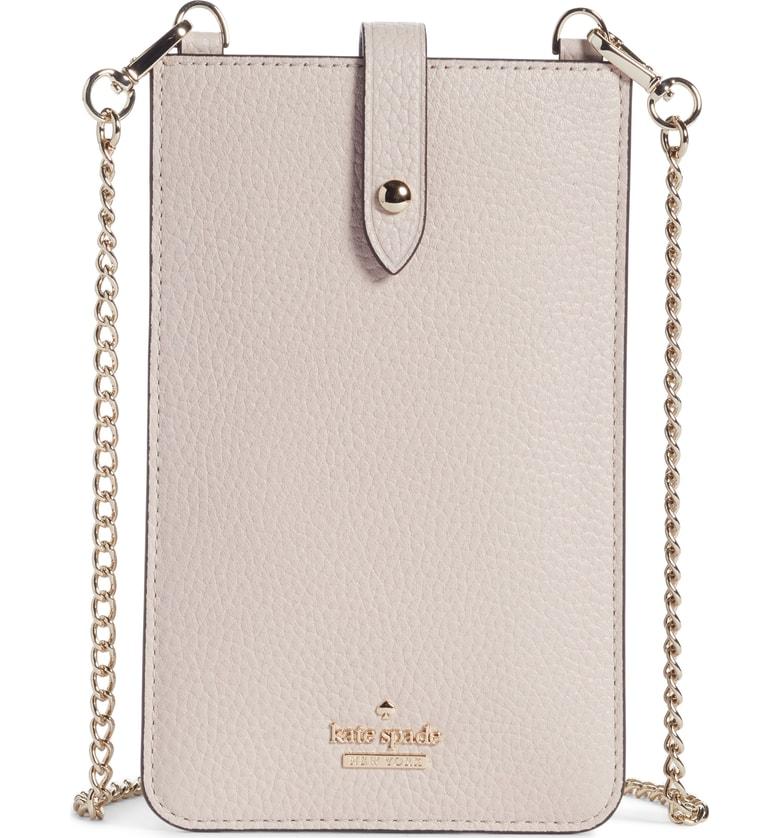 pebble leather phone crossbody wallet