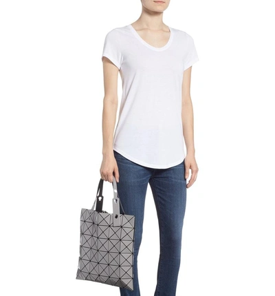 Shop Bao Bao Issey Miyake Lucent Two-tone Tote Bag - Grey In Light Gray/ Charcoal