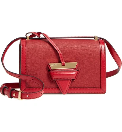 Shop Loewe Small Barcelona Grainy Leather Crossbody Bag - Red In Rouge