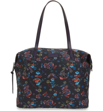 Shop Rebecca Minkoff Washed Nylon Tote - Blue In Floral Blue