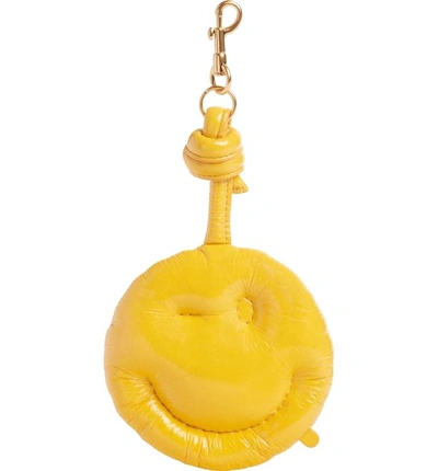 Shop Anya Hindmarch Chubby Smiley Face Bag Charm - Yellow In Solei