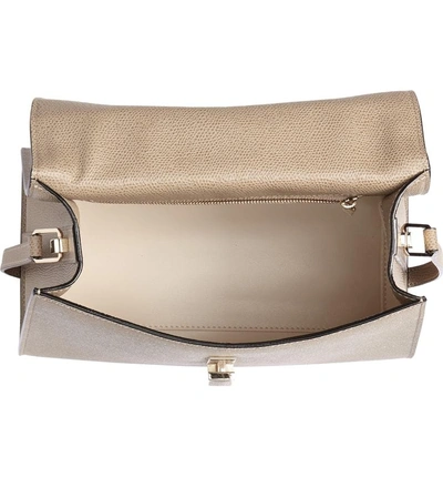 Shop Valextra Iside Medium Top Handle Bag In Oyster