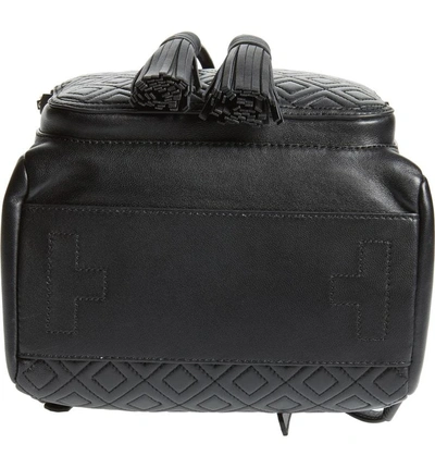 Shop Tory Burch Fleming Lambskin Leather Backpack - Black