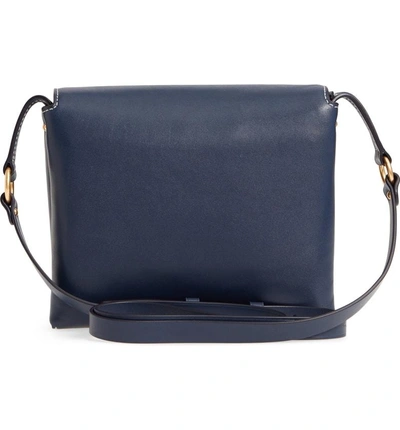 Shop Tory Burch Miller Leather Crossbody Bag - Blue In Royal Navy