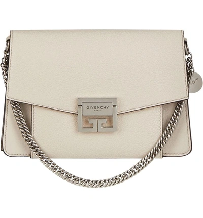 Shop Givenchy Small Gv3 Leather Crossbody Bag - Beige In Powder