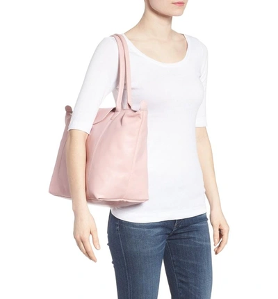 Shop Longchamp Le Pliage Cuir Leather Tote - Pink In Girl