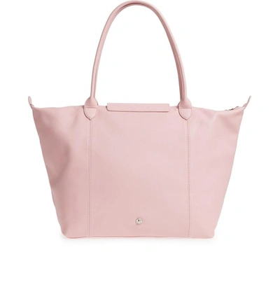 Shop Longchamp Le Pliage Cuir Leather Tote - Pink In Girl
