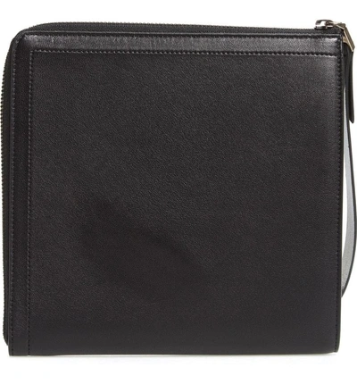 Shop Givenchy Emblem Square Lambskin Leather Clutch - Black