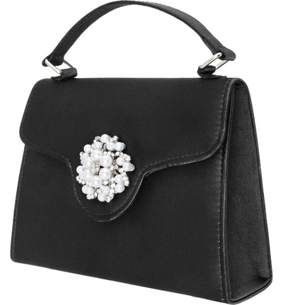 Shop Nina Imitation Pearl Ornament Lady Bag - Black