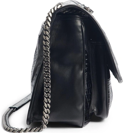 Shop Saint Laurent Niki Medium Patchwork Shoulder Bag In Noir