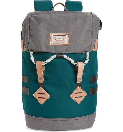 Shop Doughnut Small Colorado Water Repellent Backpack - Blue In Denim/ Charcoal