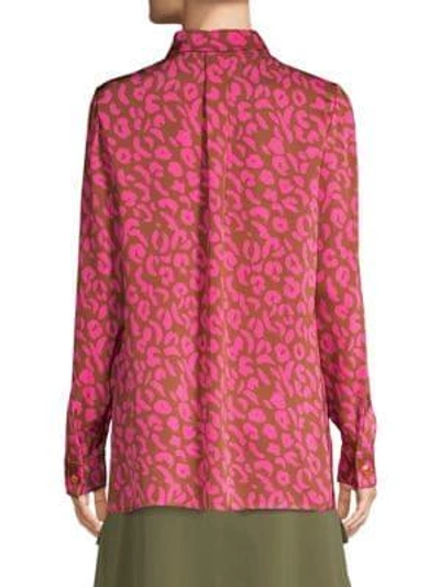 Shop Escada Sport Pink Cheetah Print Blouse