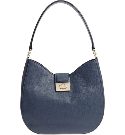 Shop Kate Spade Medium Greenwood Place Raya Leather Shoulder Bag - Blue In Blazer Blue